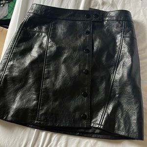 Black leather skirt